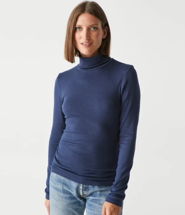 Michael Stars Beck Ribbed Turtleneck- T-Shirts | Ultra Rib T-Shirts