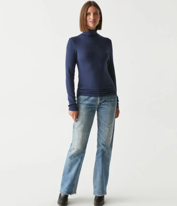 Michael Stars Beck Ribbed Turtleneck- T-Shirts | Ultra Rib T-Shirts