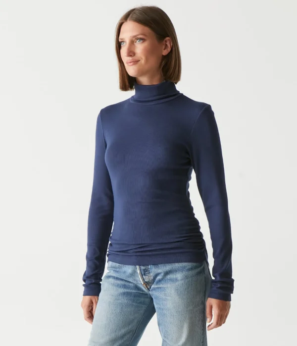 Michael Stars Beck Ribbed Turtleneck- T-Shirts | Ultra Rib T-Shirts