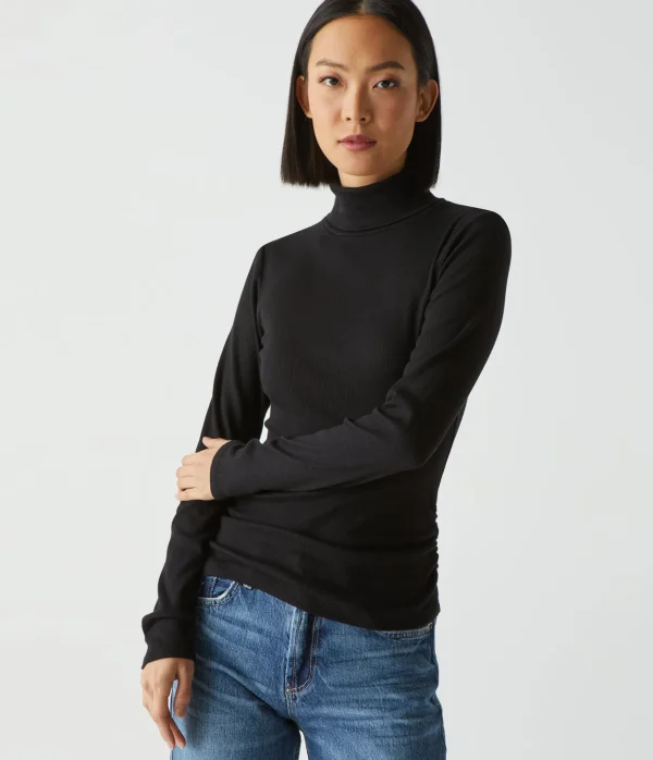 Michael Stars Beck Ribbed Turtleneck- T-Shirts | Ultra Rib T-Shirts