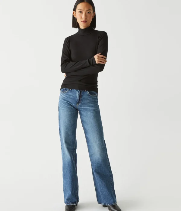 Michael Stars Beck Ribbed Turtleneck- T-Shirts | Ultra Rib T-Shirts