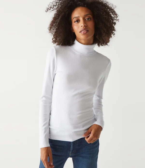 Michael Stars Beck Ribbed Turtleneck- T-Shirts | Ultra Rib T-Shirts