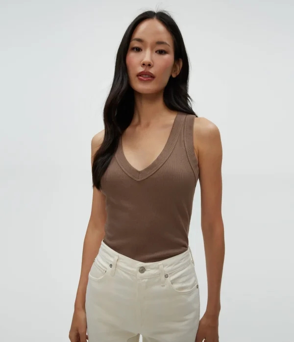 Michael Stars Blanche Ribbed Tank- Tank Tops | Ultra Rib T-Shirts