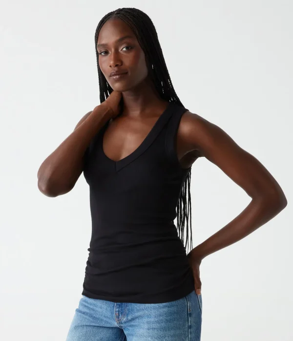 Michael Stars Blanche Ribbed Tank- Tank Tops | Ultra Rib T-Shirts