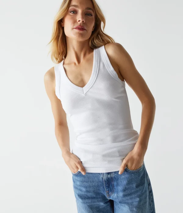 Michael Stars Blanche Ribbed Tank- Tank Tops | Ultra Rib T-Shirts