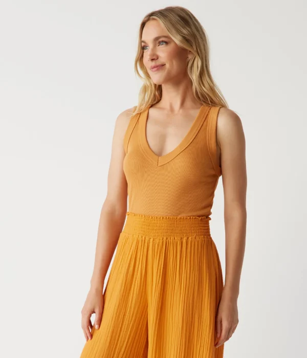 Michael Stars Blanche Ribbed Tank- Tank Tops | Ultra Rib T-Shirts