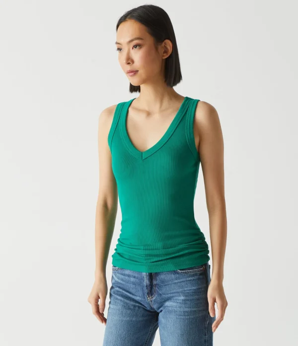 Michael Stars Blanche Ribbed Tank- Tank Tops | Ultra Rib T-Shirts