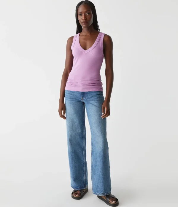 Michael Stars Blanche Ribbed Tank- Tank Tops | Ultra Rib T-Shirts