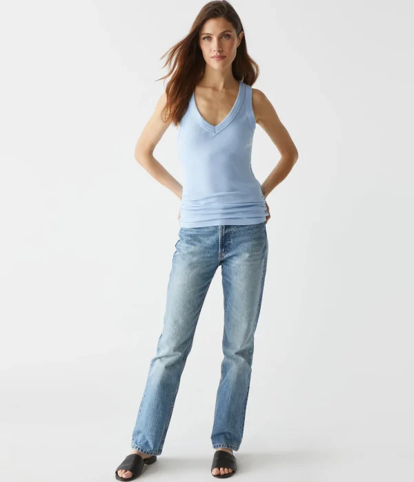 Michael Stars Blanche Ribbed Tank- Tank Tops | Ultra Rib T-Shirts