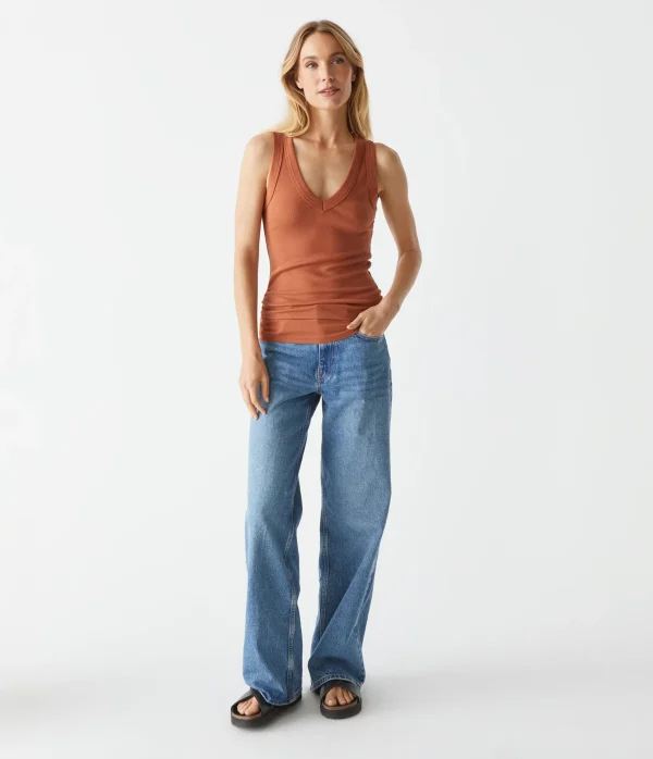 Michael Stars Blanche Ribbed Tank- Tank Tops | Ultra Rib T-Shirts