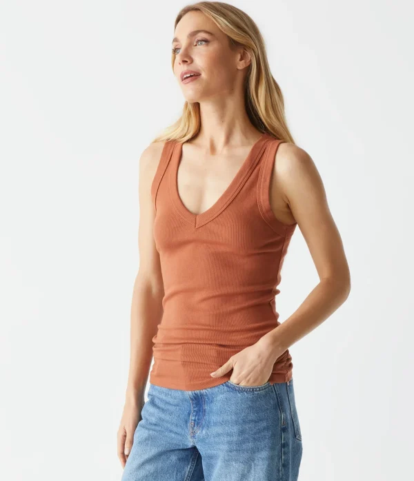 Michael Stars Blanche Ribbed Tank- Tank Tops | Ultra Rib T-Shirts