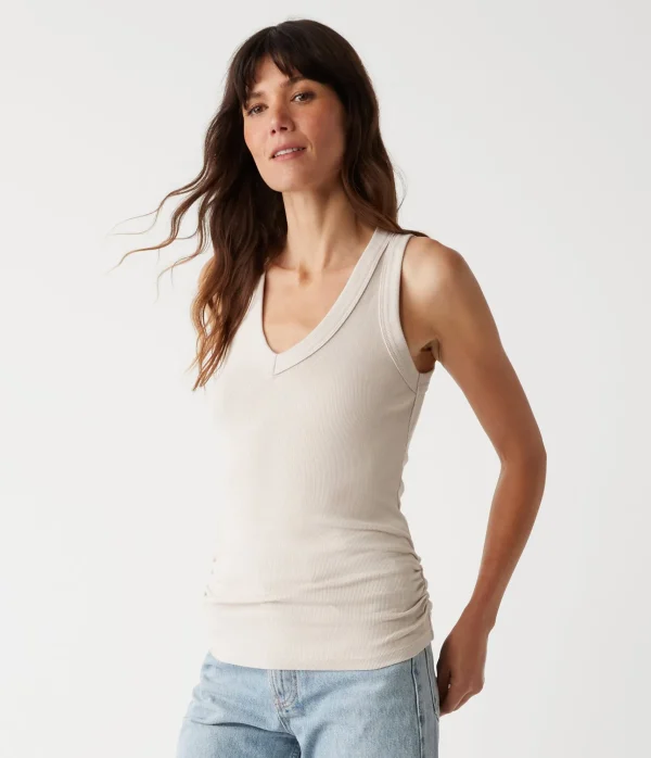 Michael Stars Blanche Ribbed Tank- Tank Tops | Ultra Rib T-Shirts