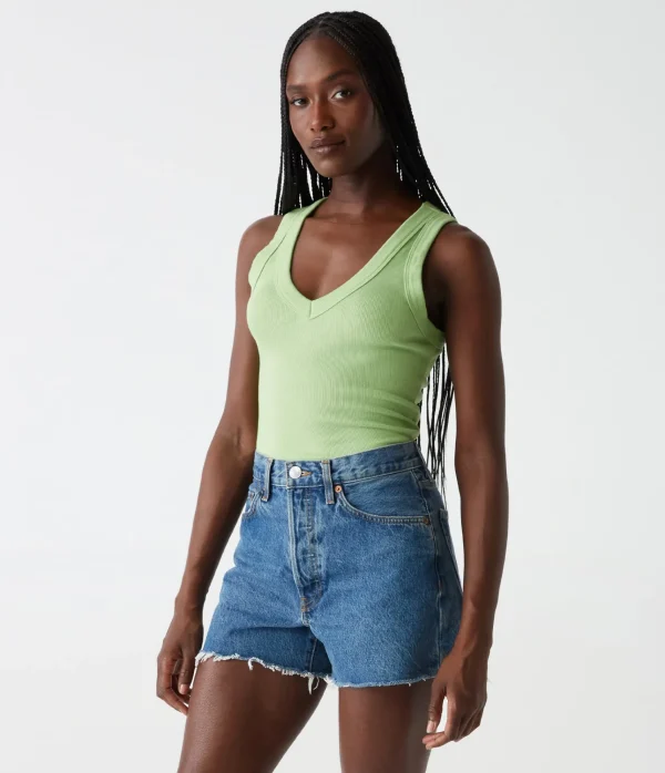 Michael Stars Blanche Ribbed Tank- Tank Tops | Ultra Rib T-Shirts