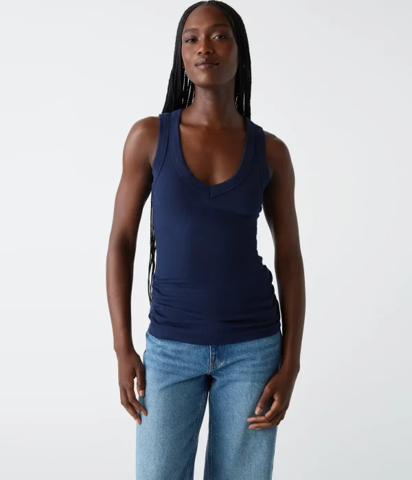 Michael Stars Blanche Ribbed Tank- Tank Tops | Ultra Rib T-Shirts