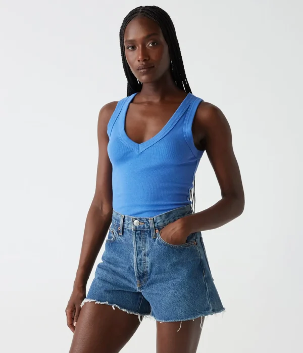 Michael Stars Blanche Ribbed Tank- Tank Tops | Ultra Rib T-Shirts