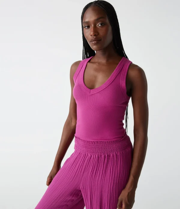 Michael Stars Blanche Ribbed Tank- Tank Tops | Ultra Rib T-Shirts