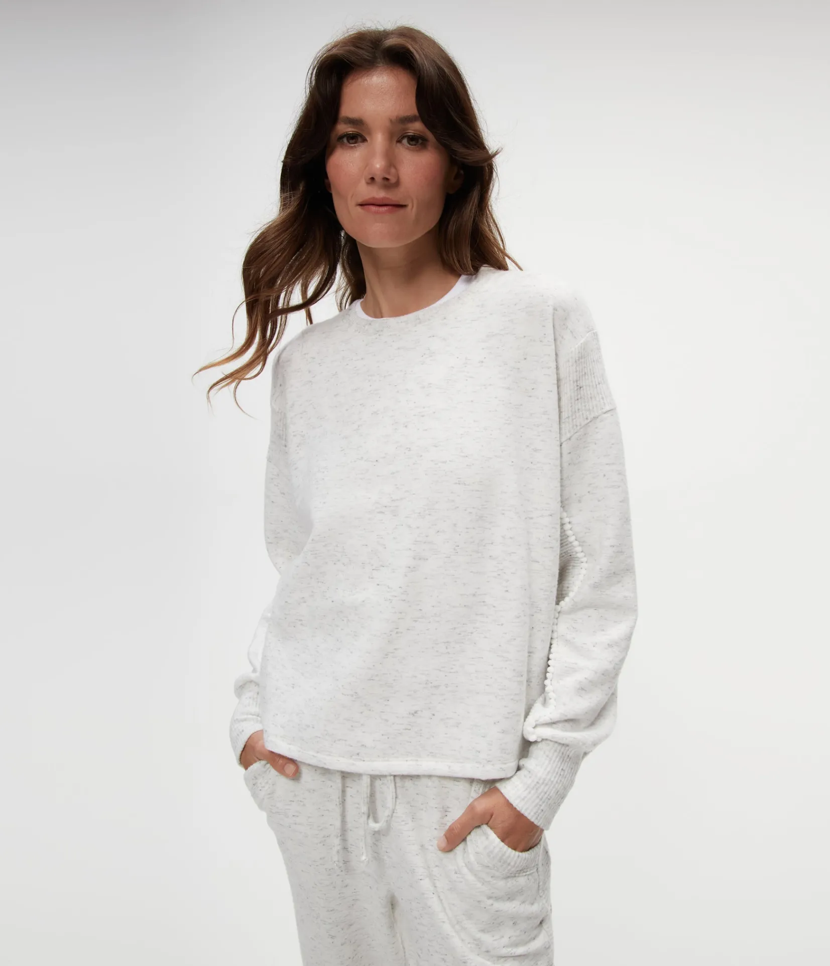 blythe_pompom_sweatshirt_0.webp Michael Stars Blythe Pom-Pom Sweatshirt- Loungewear