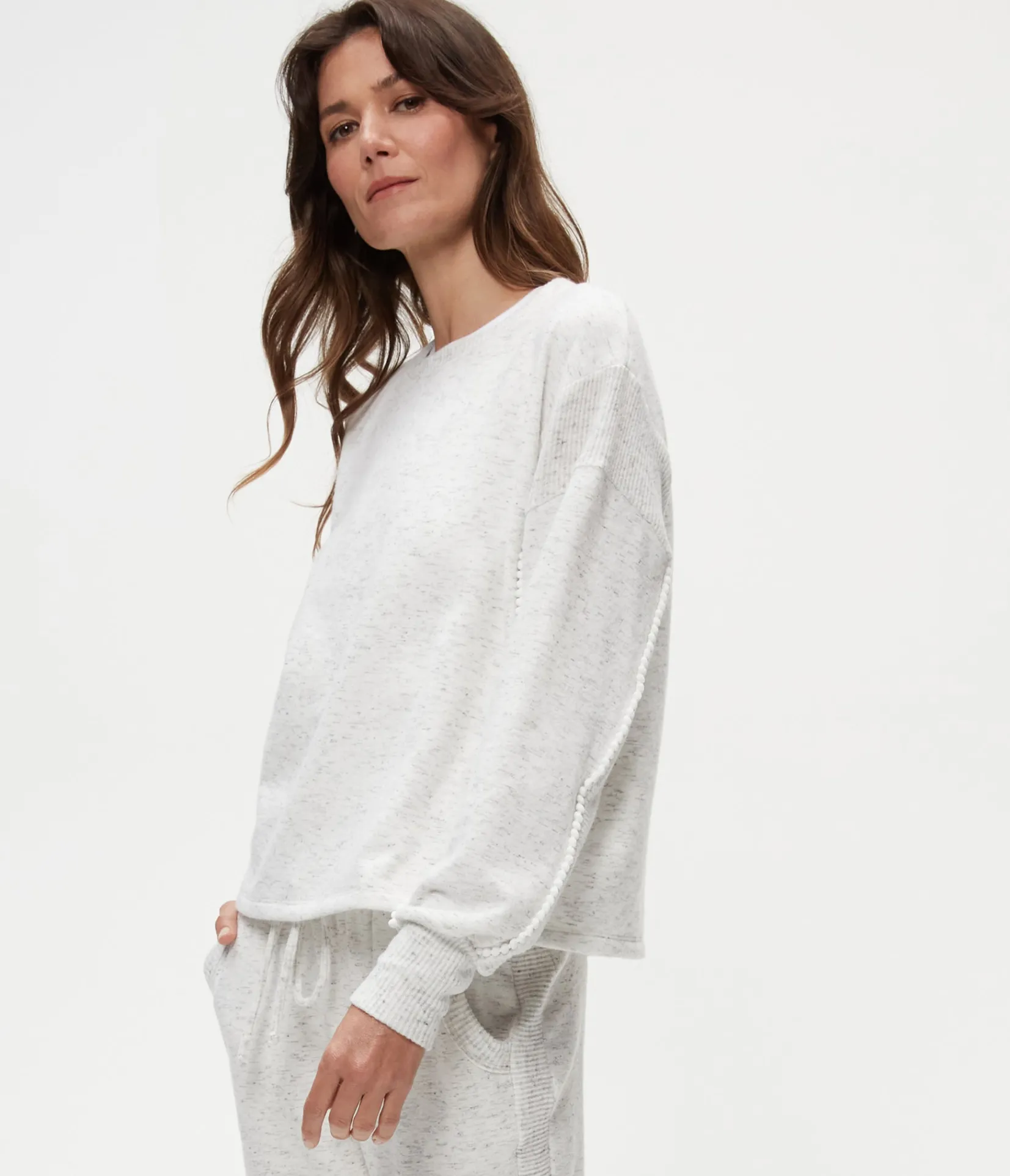 blythe_pompom_sweatshirt_2.webp Michael Stars Blythe Pom-Pom Sweatshirt- Loungewear