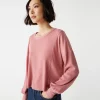 Michael Stars Cait Mixed Fabric Tee- T-Shirts | Loungewear