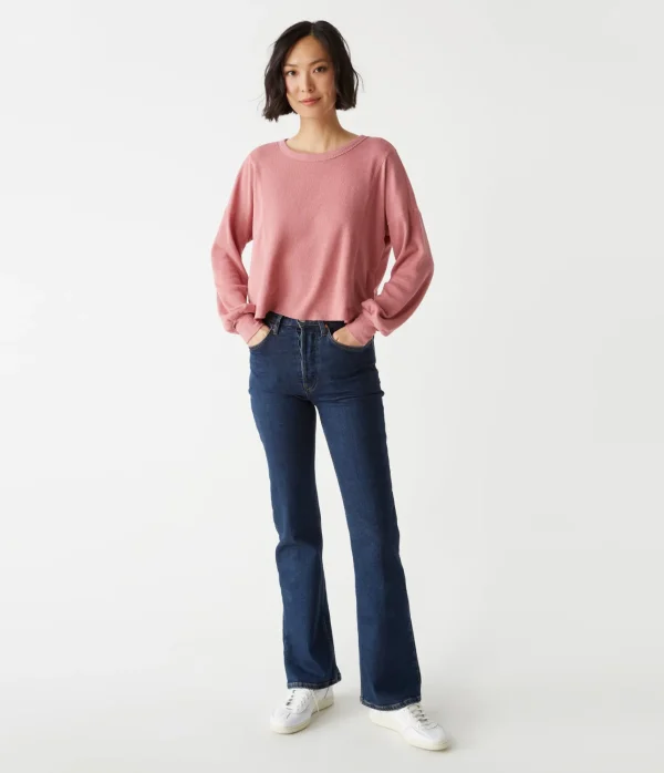 Michael Stars Cait Mixed Fabric Tee- T-Shirts | Loungewear