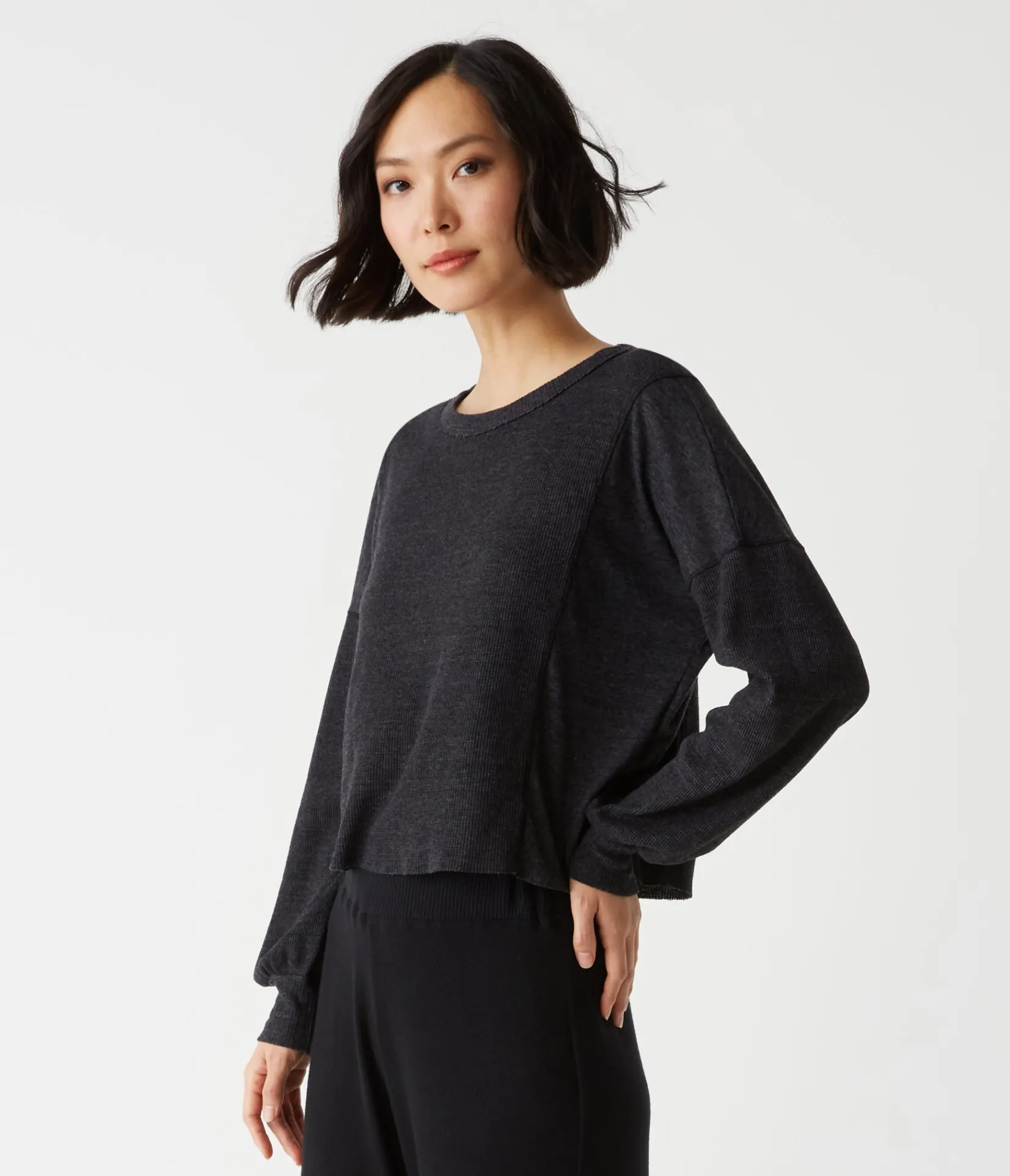 cait_mixed_fabric_tee_14.webp Michael Stars Cait Mixed Fabric Tee- T-Shirts | Loungewear