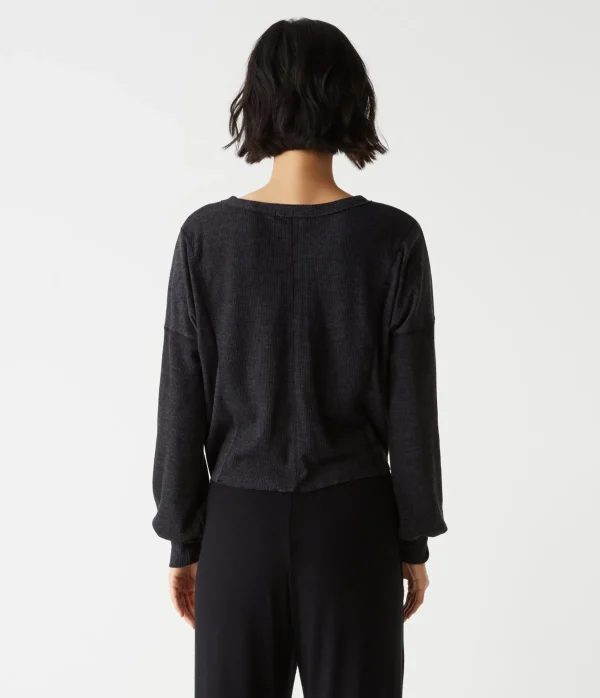 Michael Stars Cait Mixed Fabric Tee- T-Shirts | Loungewear