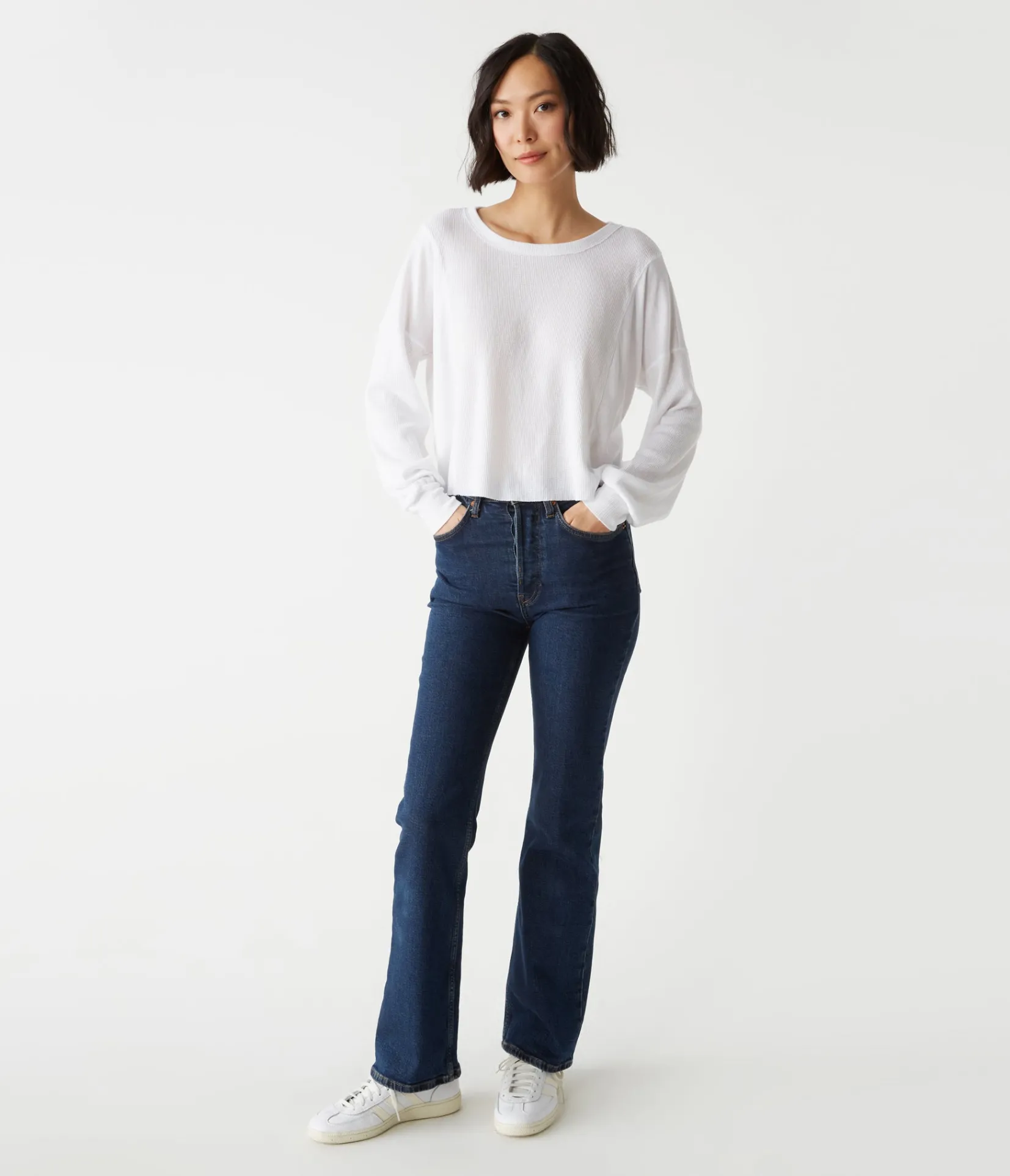 cait_mixed_fabric_tee_17.webp Michael Stars Cait Mixed Fabric Tee- T-Shirts | Loungewear
