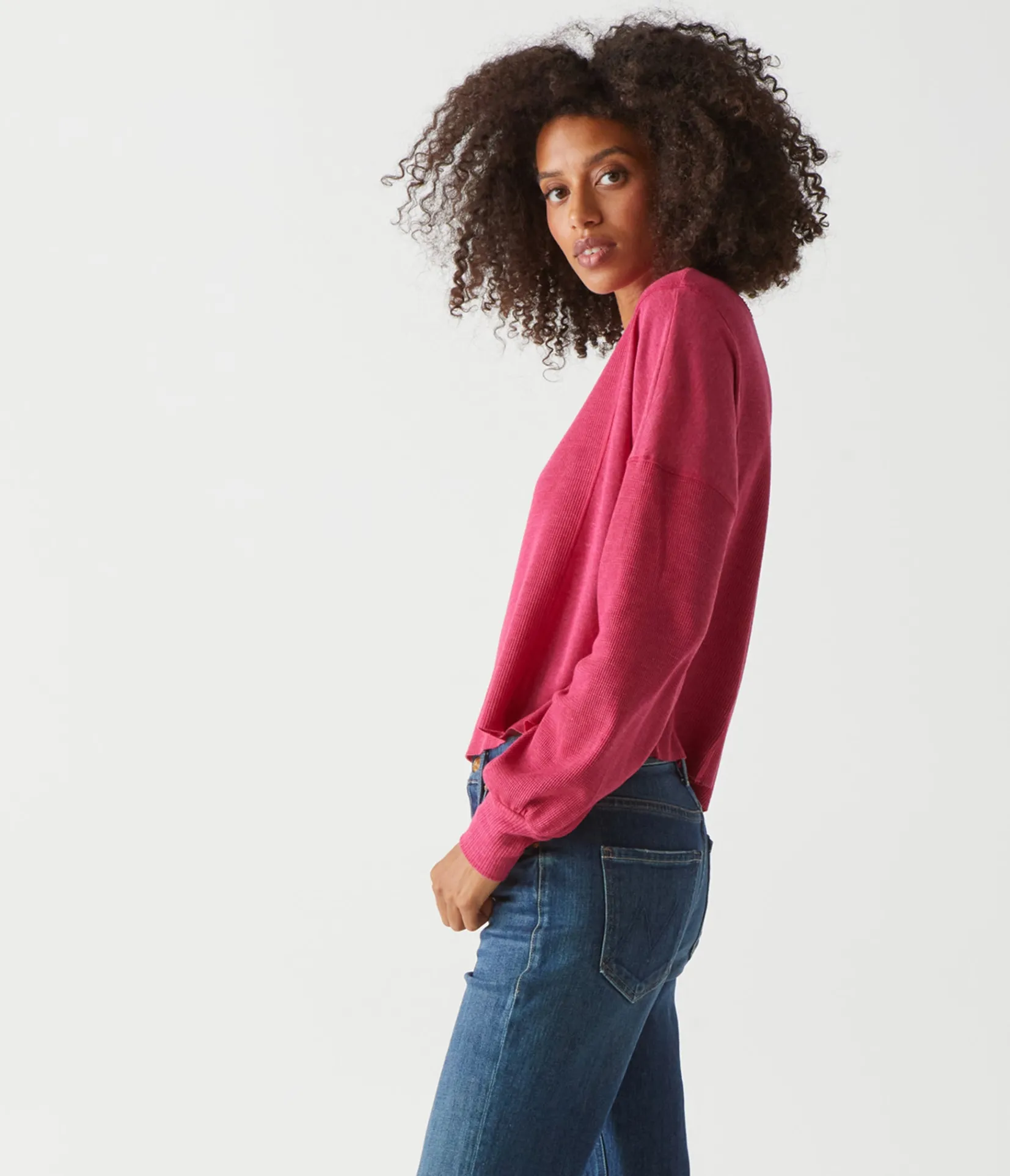 cait_mixed_fabric_tee_26.webp Michael Stars Cait Mixed Fabric Tee- T-Shirts | Loungewear