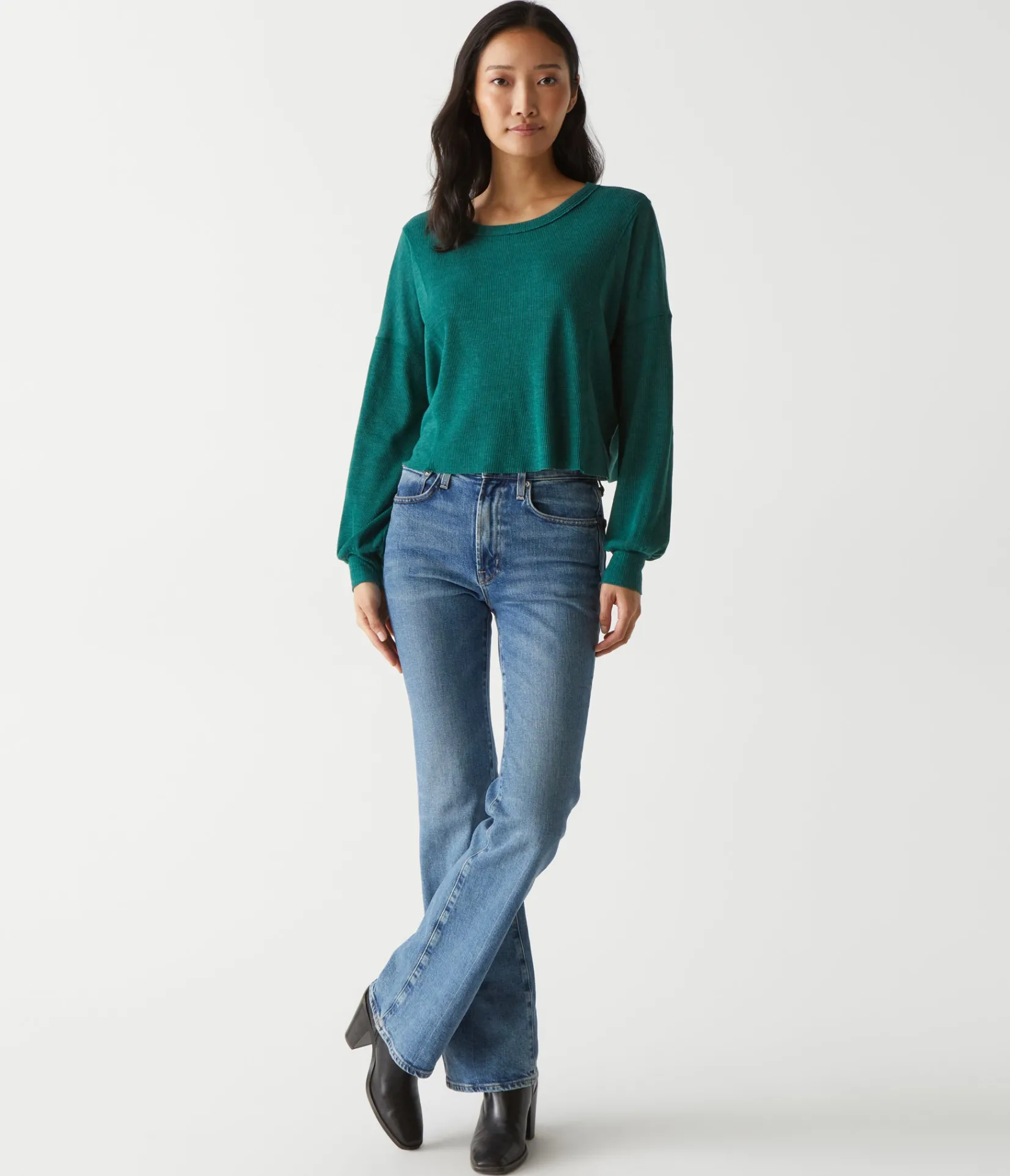 cait_mixed_fabric_tee_29.webp Michael Stars Cait Mixed Fabric Tee- T-Shirts | Loungewear