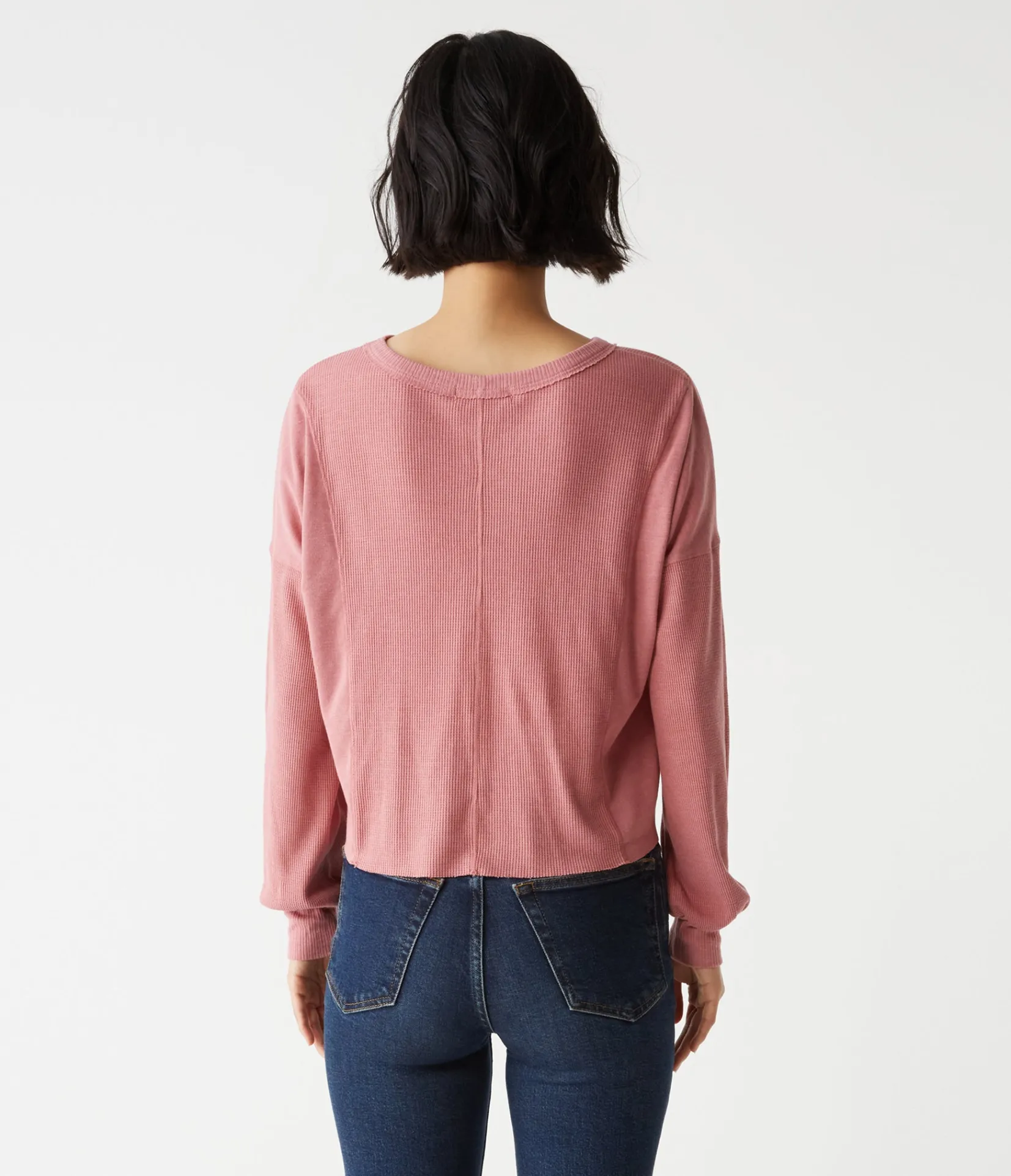 cait_mixed_fabric_tee_3.webp Michael Stars Cait Mixed Fabric Tee- T-Shirts | Loungewear