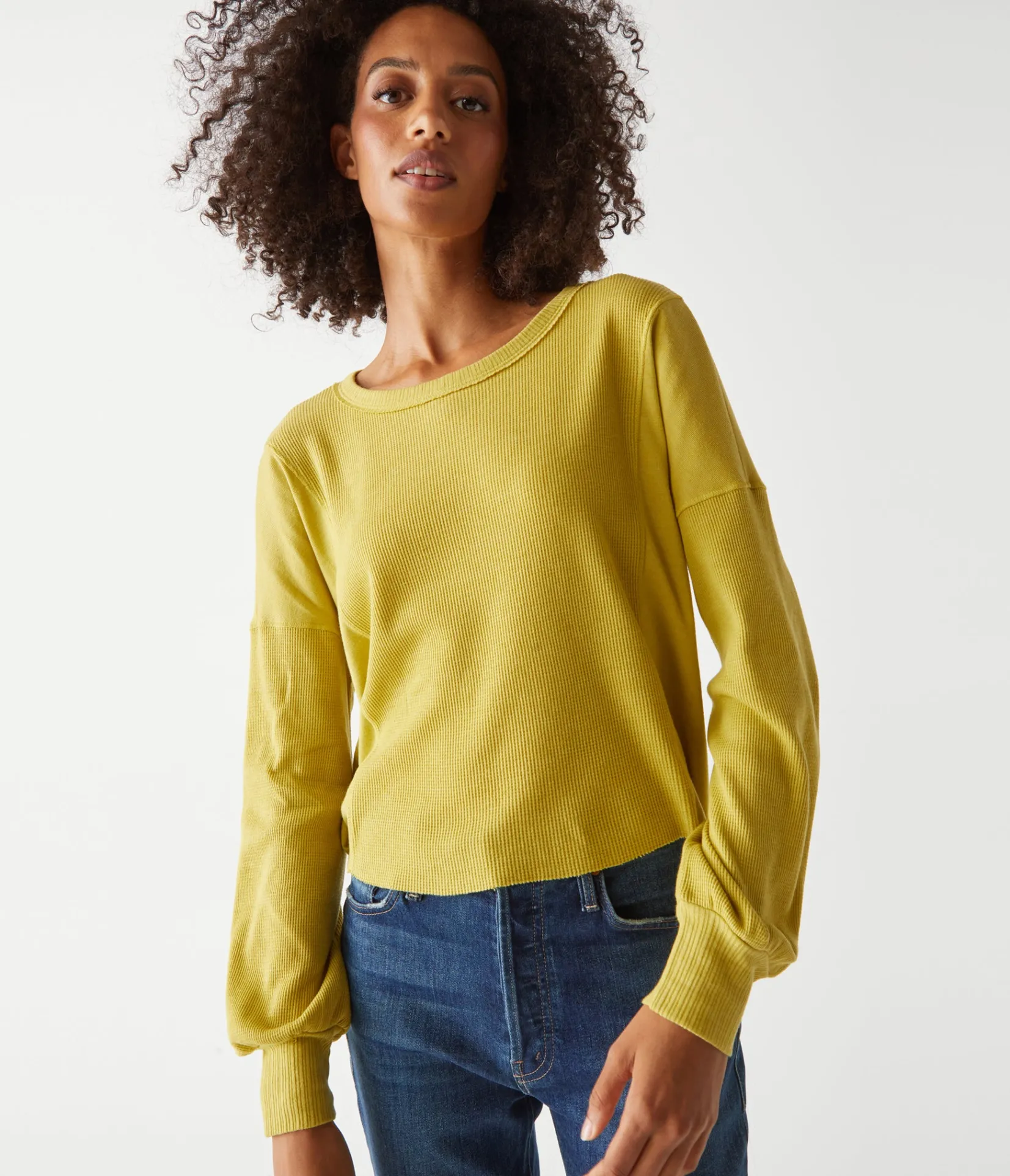 cait_mixed_fabric_tee_32.webp Michael Stars Cait Mixed Fabric Tee- T-Shirts | Loungewear