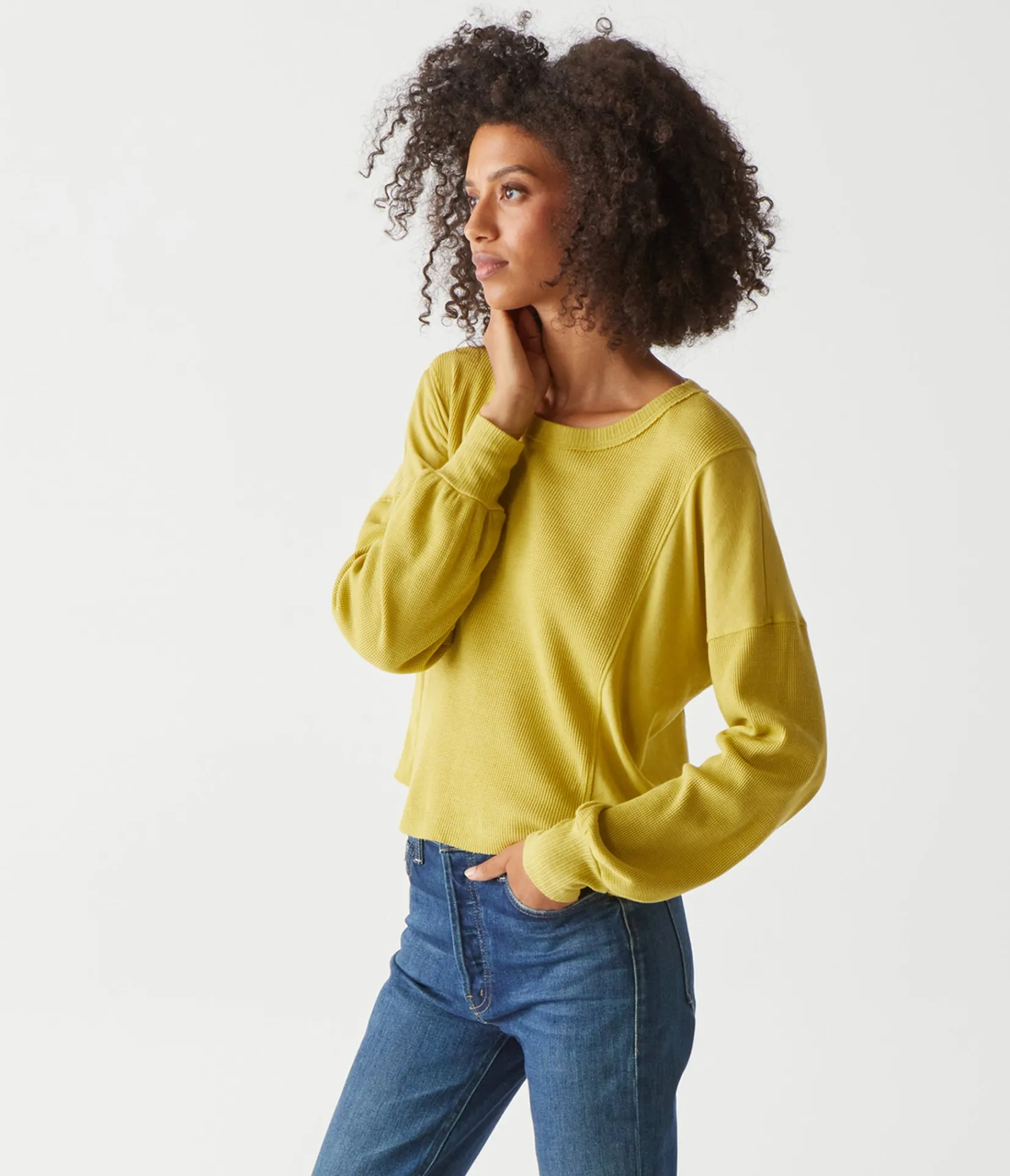 cait_mixed_fabric_tee_34.webp Michael Stars Cait Mixed Fabric Tee- T-Shirts | Loungewear