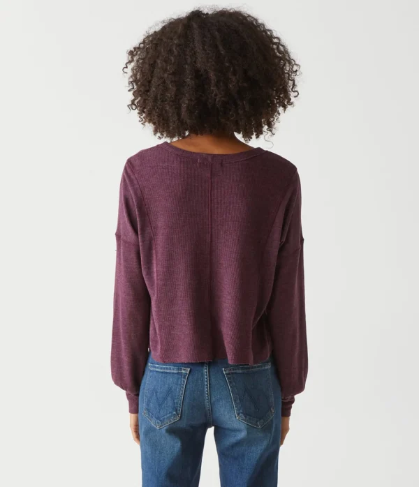 Michael Stars Cait Mixed Fabric Tee- T-Shirts | Loungewear