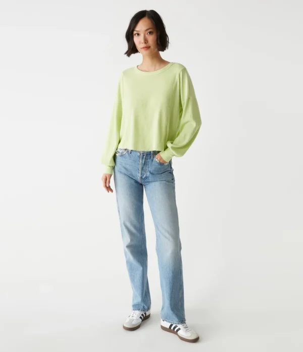 Michael Stars Cait Mixed Fabric Tee- T-Shirts | Loungewear