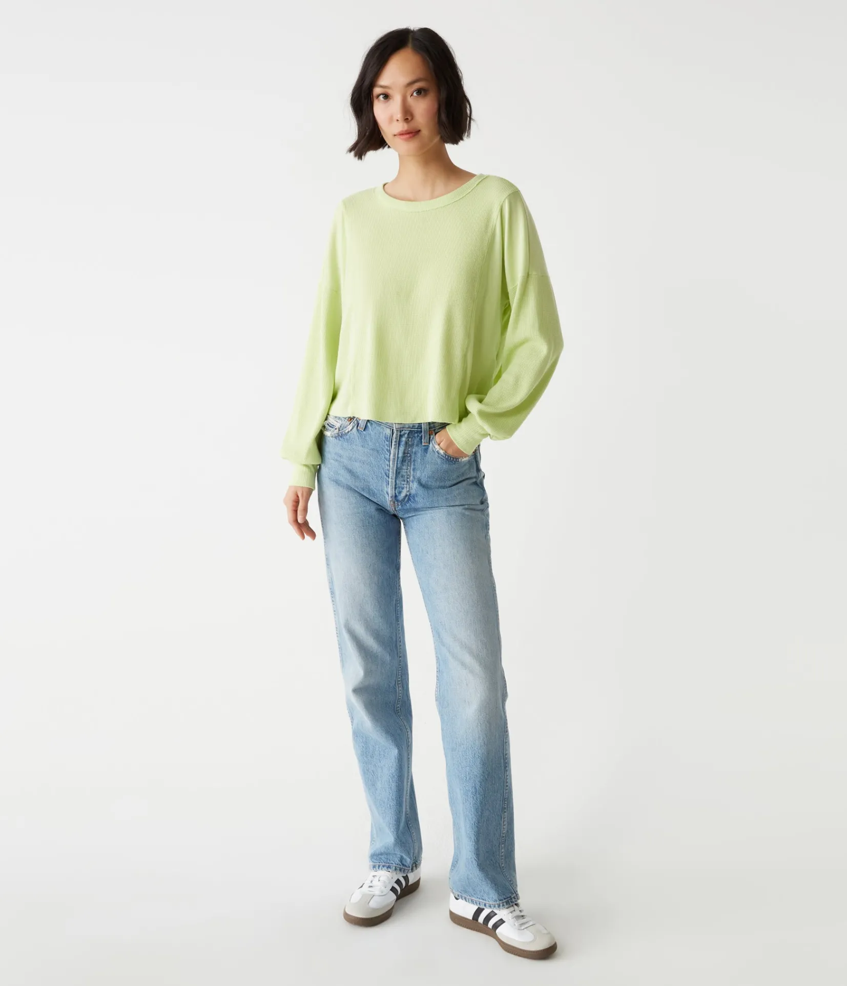 cait_mixed_fabric_tee_5.webp Michael Stars Cait Mixed Fabric Tee- T-Shirts | Loungewear