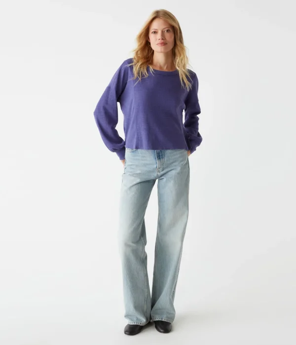 Michael Stars Cait Mixed Fabric Tee- T-Shirts | Loungewear