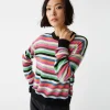 Michael Stars Celeste Striped Crew Neck Cashmere Sweater- Sweaters & Cardigans