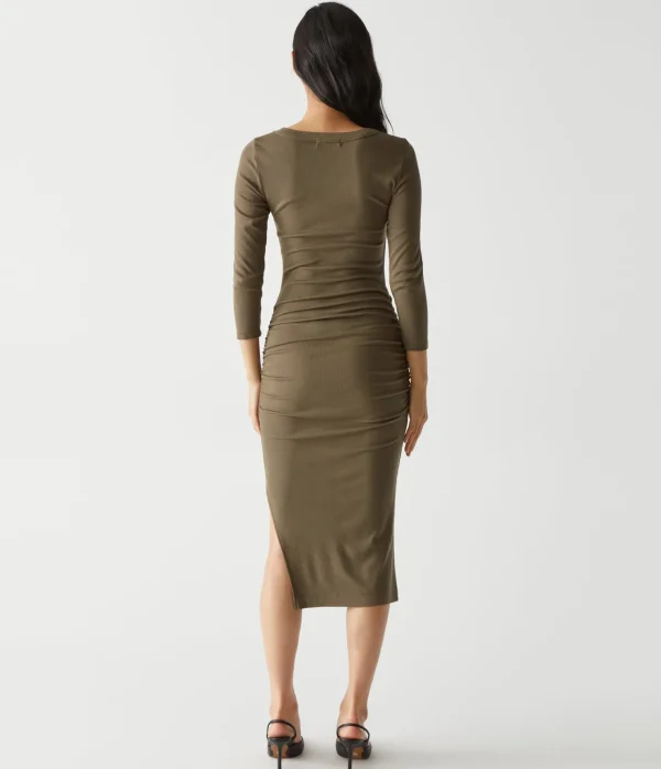 Michael Stars Christina Ribbed Midi Dress- Dresses | Midi Dresses
