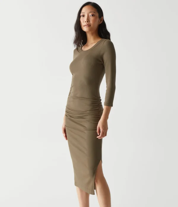 Michael Stars Christina Ribbed Midi Dress- Dresses | Midi Dresses