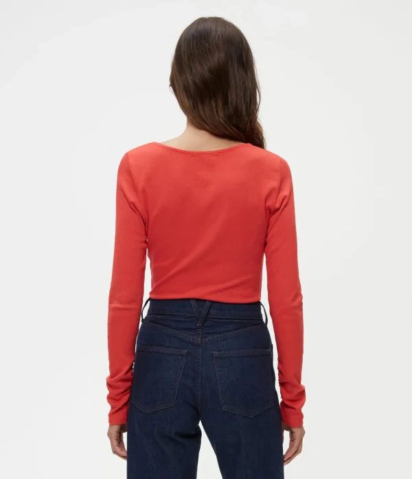 Michael Stars Clarke Ruched Tee- T-Shirts | Ultra Rib T-Shirts