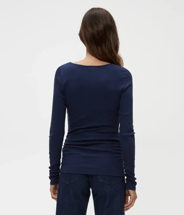 Michael Stars Clarke Ruched Tee- T-Shirts | Ultra Rib T-Shirts
