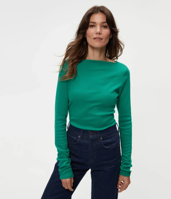 Michael Stars Clarke Ruched Tee- T-Shirts | Ultra Rib T-Shirts