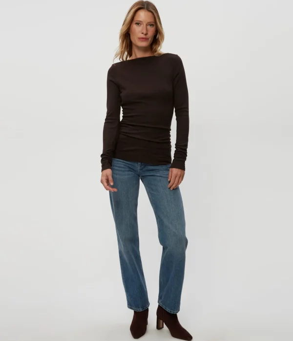 Michael Stars Clarke Ruched Tee- T-Shirts | Ultra Rib T-Shirts