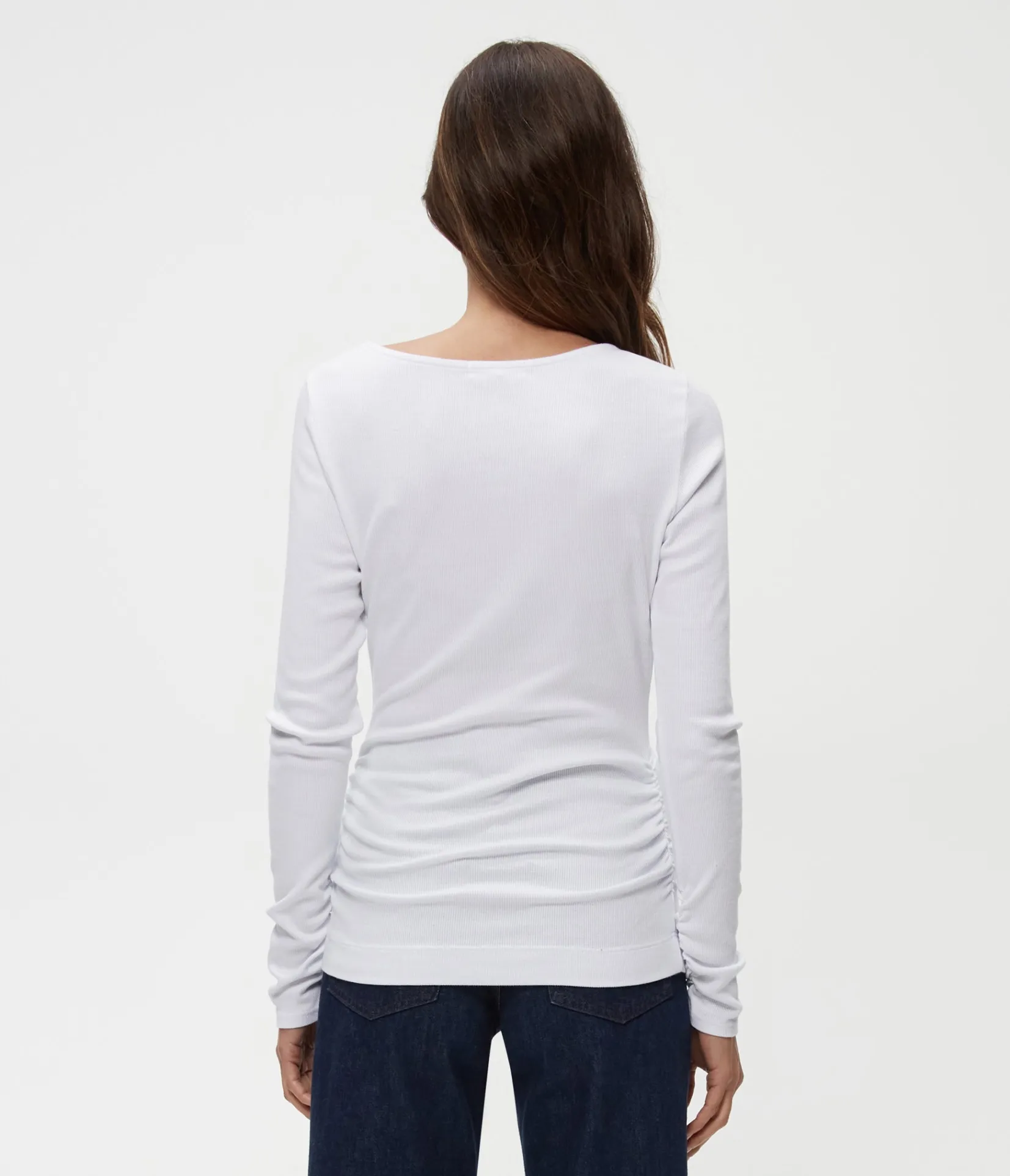 clarke_ruched_tee_3.webp Michael Stars Clarke Ruched Tee- T-Shirts | Ultra Rib T-Shirts