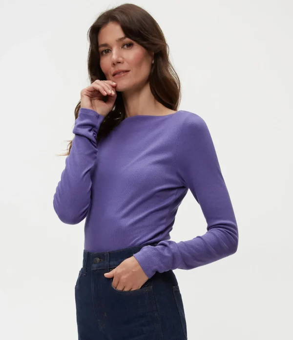 Michael Stars Clarke Ruched Tee- T-Shirts | Ultra Rib T-Shirts