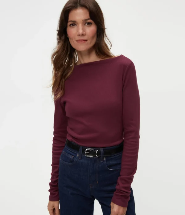 Michael Stars Clarke Ruched Tee- T-Shirts | Ultra Rib T-Shirts