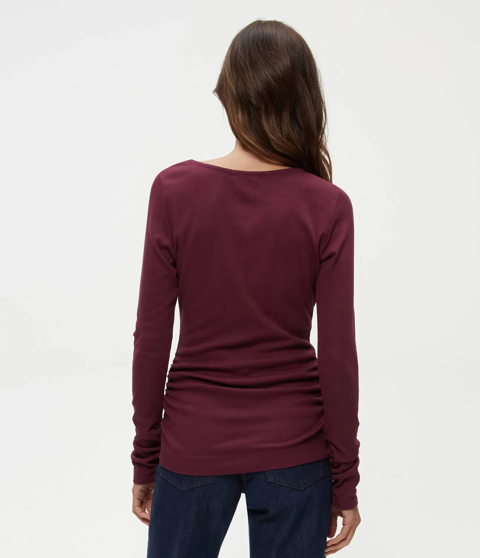 clarke_ruched_tee_8.webp Michael Stars Clarke Ruched Tee- T-Shirts | Ultra Rib T-Shirts