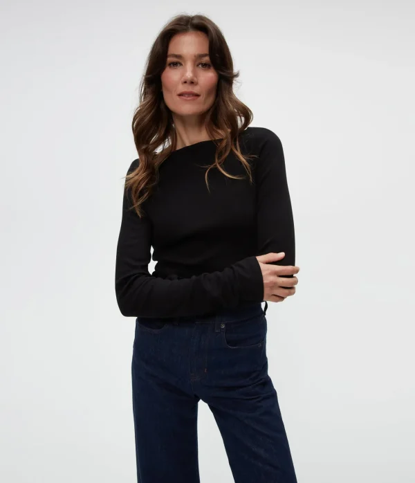 Michael Stars Clarke Ruched Tee- T-Shirts | Ultra Rib T-Shirts