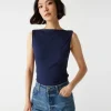 Michael Stars Coco Ruched Tank- Tank Tops | Ultra Rib T-Shirts