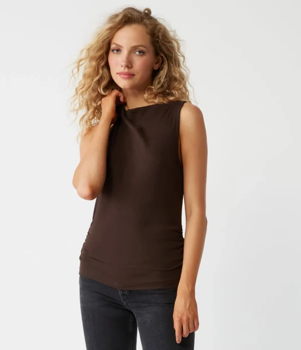 Michael Stars Coco Ruched Tank- Tank Tops | Ultra Rib T-Shirts